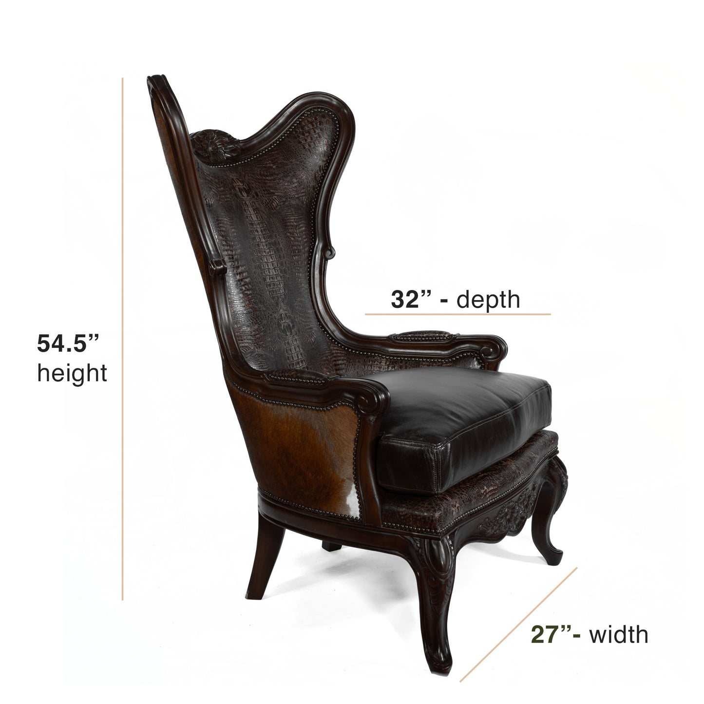 Antoinette Crocodile Leather Accent Chair