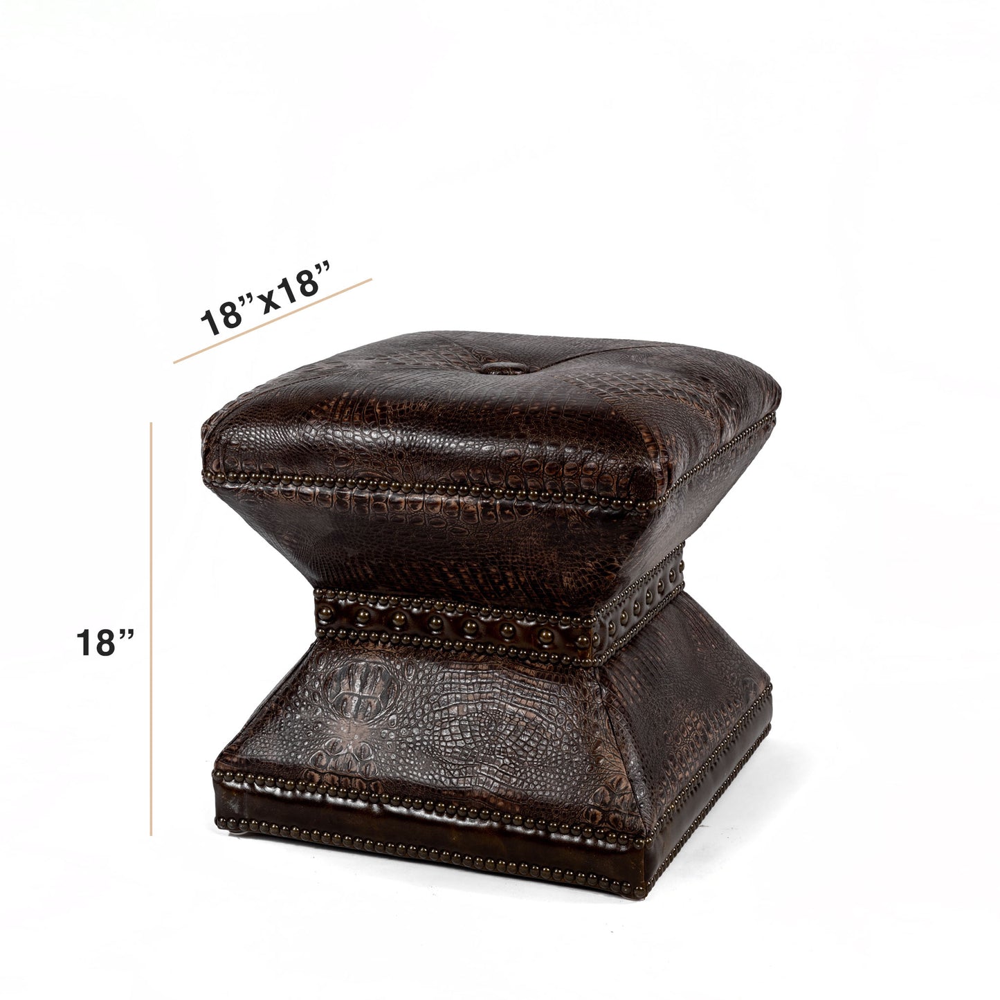 Otto Crocodile Leather Ottoman