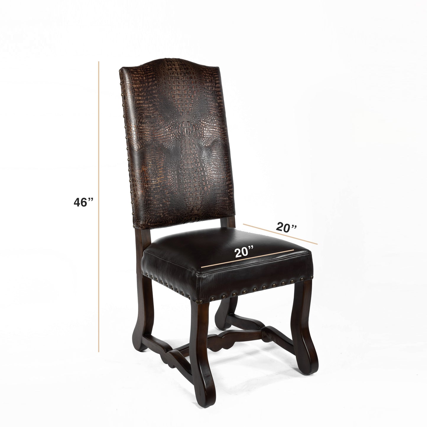 Calloway Crocodile Leather Dining Chair