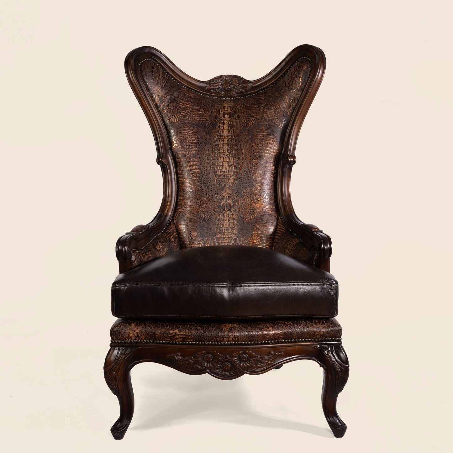 Antoinette Crocodile Leather Accent Chair