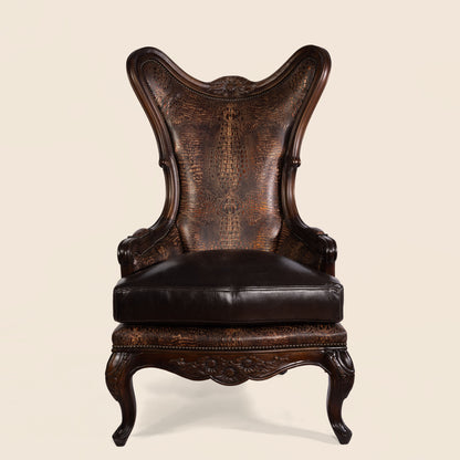 Antoinette Crocodile Leather Accent Chair