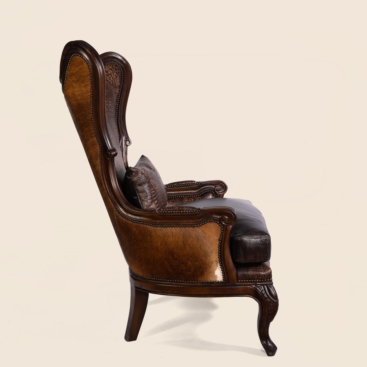 Antoinette Crocodile Leather Accent Chair