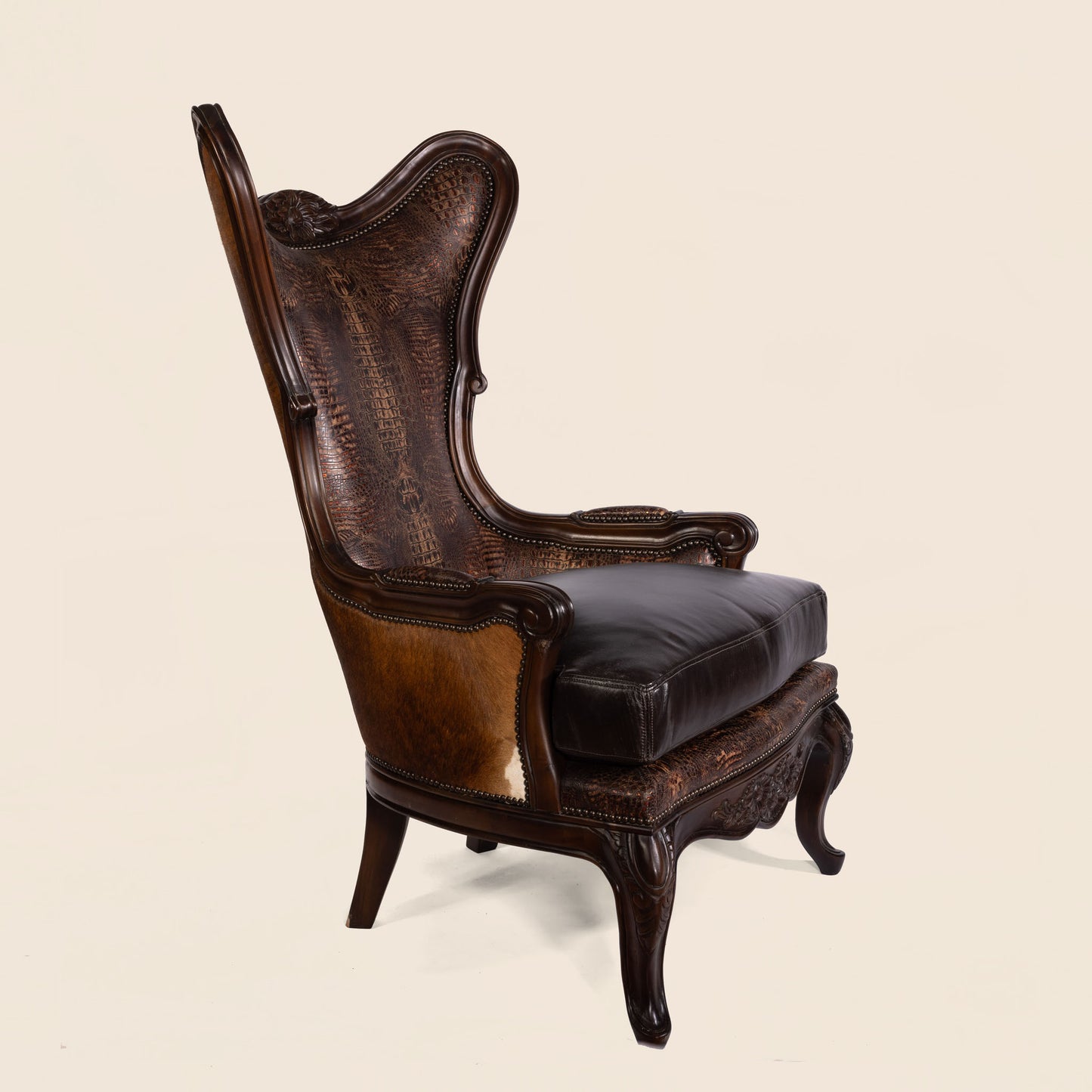 Antoinette Crocodile Leather Accent Chair