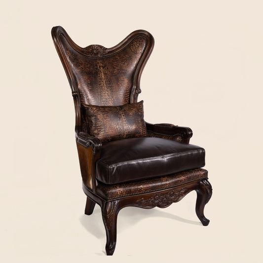 Antoinette Crocodile Leather Accent Chair