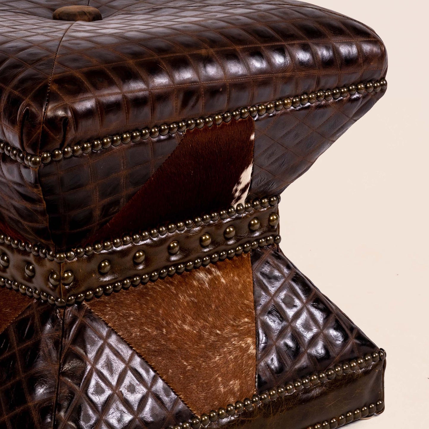 Otto Crocodile Leather Ottoman