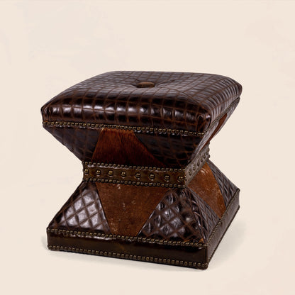 Otto Crocodile Leather Ottoman