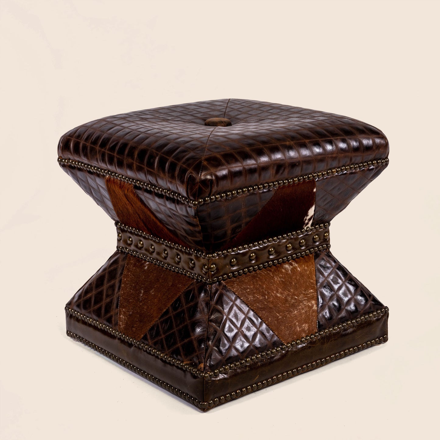 Otto Crocodile Leather Ottoman