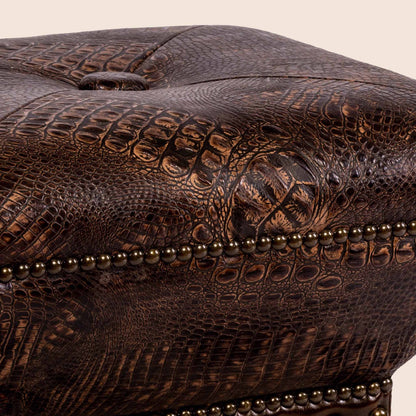Otto Crocodile Leather Ottoman