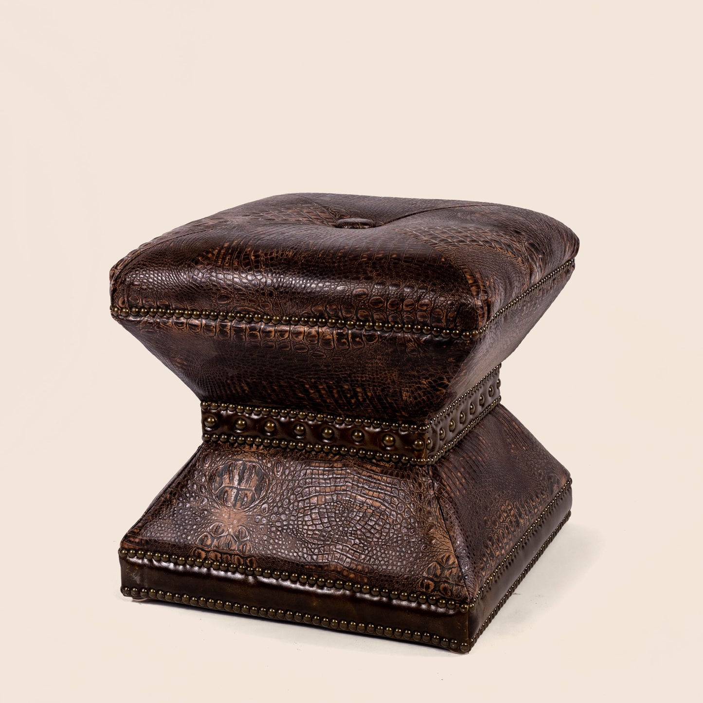 Otto Crocodile Leather Ottoman