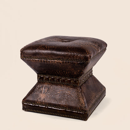 Otto Crocodile Leather Ottoman