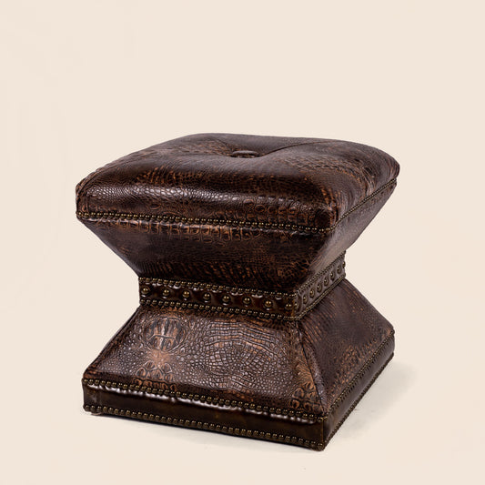 Otto Crocodile Leather Ottoman