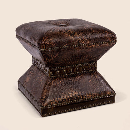 Otto Crocodile Leather Ottoman