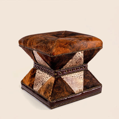 Otto Crocodile Leather Ottoman