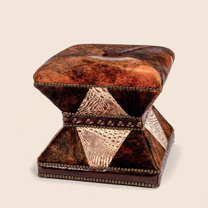 Otto Crocodile Leather Ottoman