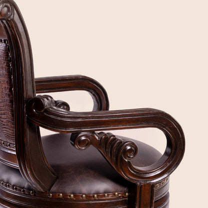 Bethany Crocodile Leather Swivel Stool