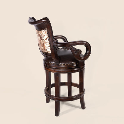 Bethany Crocodile Leather Swivel Stool