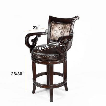 Bethany Crocodile Leather Swivel Stool