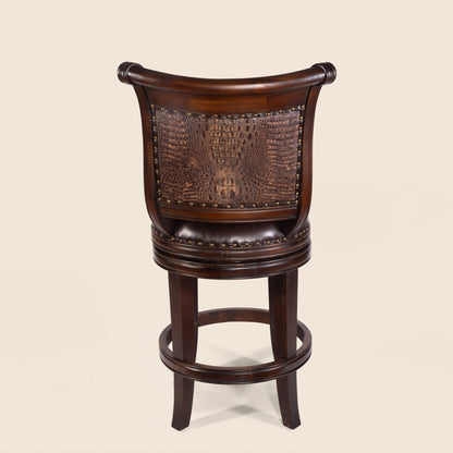 Emery Crocodile Leather Swivel Stool