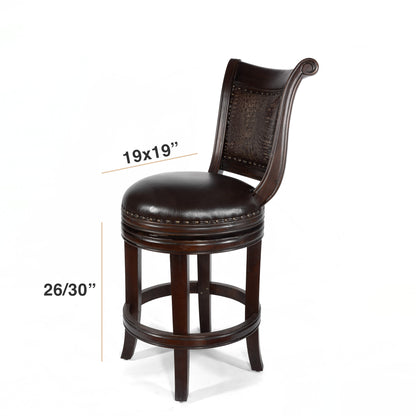 Emery Crocodile Leather Swivel Stool