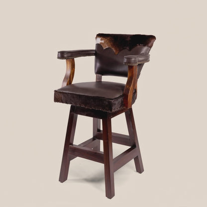 Trophy Cowdie Leather Swivel Stool