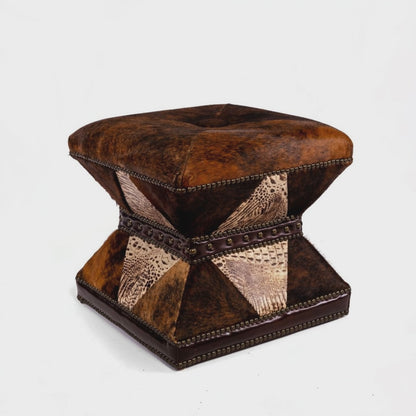 Otto Crocodile Leather Ottoman